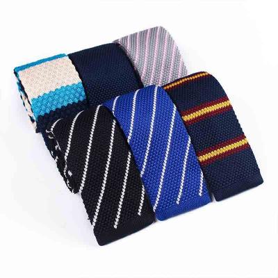 China Business Men Knit Ties Slim Ties Wholesale Cheap Knitted Custom Woven Skinny Polyester Label Neck Tie for sale