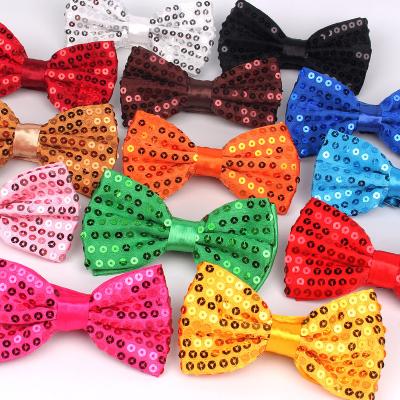 China Business Bow Tie Fashion Bow Tie For Adult Men's Bowties Scarves Yellow Tie Bowtie For Wedding Party Bowknot Classic Sequins Women Men for sale