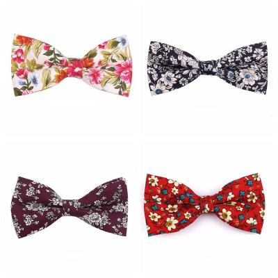 China Floral Bow Ties Wholesale Men's Floral Tie Flower Manufacturing Pre Tied Shengzhou Cotton Bow Tie for sale