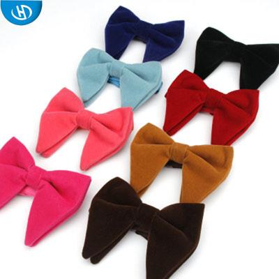 China Large Solid Velvet Promotional Cheap Big Bow Ties For Men for sale