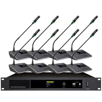 China C65 Hot Vendor 8 Channel UHF Gooseneck Wireless Microphone System Voting Audio Sound Conference System for sale