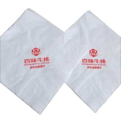 China Blank wooden printed paper napkins dinner napkins paper pulp white napkin absorbent excellent for sale