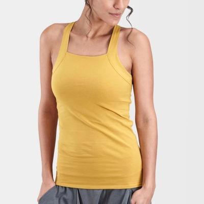 China Wholesale Fitness Breathable Sexy Women Sports Gold Gym Back Tank Top for sale