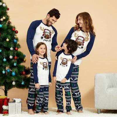 China Christmas QUICK DRY Custom Family Lovely Moose Print Matching Pajamas Set for sale