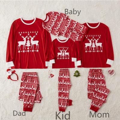 China QUICK DRY Custom Family Reindeer Matching Pajamas Set Robes For Dad - Mom - Kid for sale