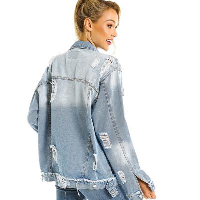 China Wholesale QUICK DRY Jean Jacket Distressed Girls Long Sheathed Jean Jackets Sexy Jean Jacket for sale