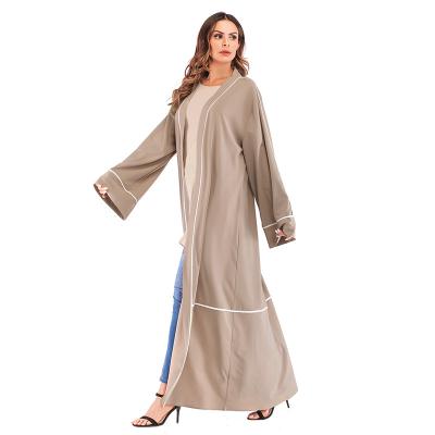 China Female Striped Open Muslim Abaya Plus Size S-2XL Long Skirt for sale