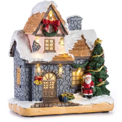 China 2020 China Used forResin Christmas Houses LED Light Christmas Ornament for sale