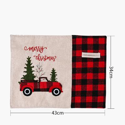 China Home Table Mat Wholesale New Customized Size Christmas Place Mat Lattice Tablecloth Cartoon Car Table Decoration for sale