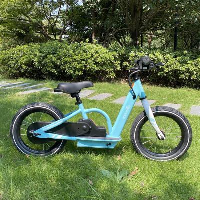 China JOYKIE 80w 24v Steel Wholesale Lithium Battery Powered Kids 14/16 Inch Toy Bicycle Kids Electric Balance Bike For 5-8 Years Old for sale