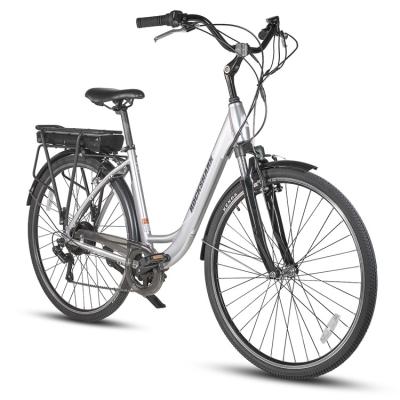 China JOYKIE Alloy 26 Inch Women's Electric Bike Aluminum 700C Manufacturer Silver Urban Step By City Electric Bike for sale