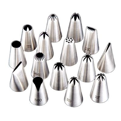 China Sustainable Cake Tool Kit Stainless Steel Pastry Nozzle Cake Decorating Piping Spout Baking Set for sale