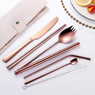 China Sustainable Camping Travel With Case Cutlery Set Spoon Fork Knife for sale