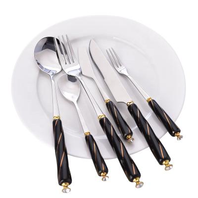 China 4 PCS Viable Light Gift Stainless Steel Knife Fork Spoon Luxury Cutlery Set With Ceramic Handle for sale