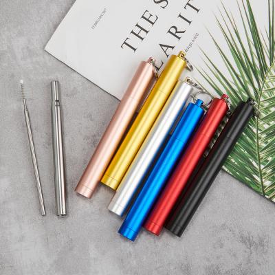 China Amazon Disposable Straw Telescopic Stainless Steel Hot Portable Reusable Straw for sale