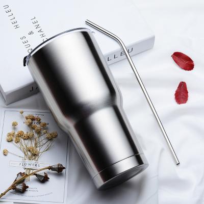 China Custom Sustainable Portable 500ml 25oz Support Insulated Cold Beer Brand Coffee Mug With Lid Straw Stainless Steel Mug for sale