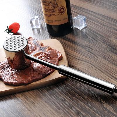 China Hot Selling Viable Amazon Kitchen Instruments Meat Hammer Both Sides Chicken Steak Stainless Steel Meat Tenderizer Hammer for sale