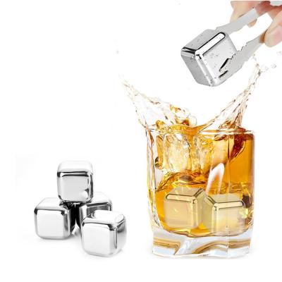 China Whiskey Wine Beer 304 Stainless Steel Reusable Ice Stone Eco-friendly Ice Stone Suitable for All Kinds of Drinks for sale