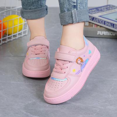 China Flat Fashion Toddler Sports Sneakers Kids Tennis Walking Shoes Leather Hook And Loop Running Tennis Shoes For Kids for sale