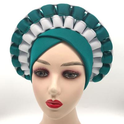 China Designers Multifunctional Wholesale Muslim Headwraps Stretch Turban Hat For Women Auto Gele Headtie Pre-tied Elastic Head Wrap Turban for sale