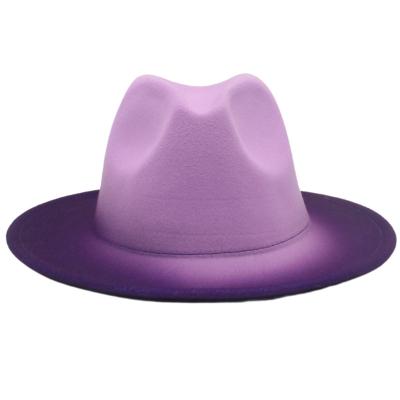 China Melonik Unisex Dress Topper Wide Brim Felt Top Fedora Hats Silk Hat Basiner Gradient Ramp 2022 New Style Casual For Ladies Tosser Hat for sale