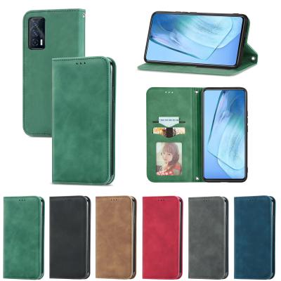 China Retro Flip Phone Cover Skin Feel Business Magnetic Horizontal Flip Leather Case For VIVO IQOO Neo 5 for sale