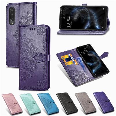 China Mandala Embossed Wallet Leather Flip Phone Cover Phone Case For AQUOS 5G Card Holder Stand Case ZERO Sharp Cover for sale