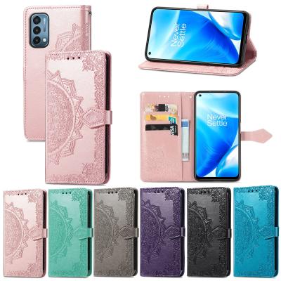 China Flowers Soft TPU Flip Cell Phone Stand Case Flip Phone Cover Datura Leather for OnePlus Nord N200 5G for sale