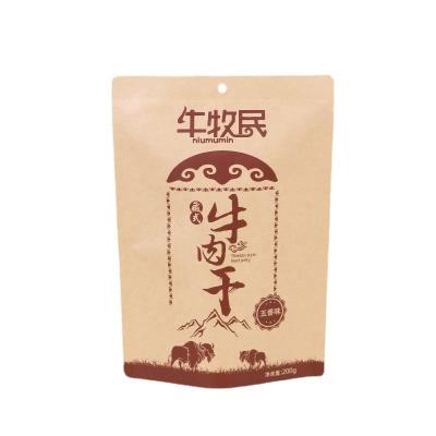 China Custom Printed Moisture Proof Airtight Seal Reusable Snacks Beef Jerky Packaging Bags Reusable Ziplock Bags for sale