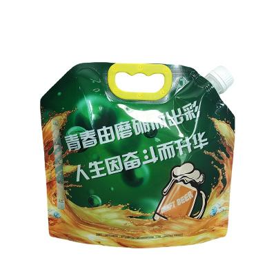 China Outdoor Recyclable Picnic Water Pouch Stand Up Handle Bear Tote Bag Juice Packet Bag for sale