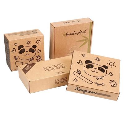 China Recycled Materials Logo Recycled Unbleached Brown Kraft Custom Shipping Courier E-Flute Corrugated Cardboard Folding Packing Packaging Box for sale