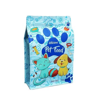 China Resealable Security 1KG Mylar Pouch Stand Up Zipper Plastic Packaging Bags For Dog Cat Treats Food for sale