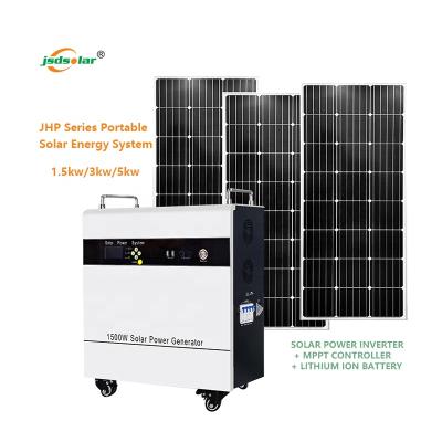 China JHP Home Series 1.5kw 3kw 5kw All in One Solar System with Portable Solar Panels Power System 1500w 3000w 5000w Solar Storage System for sale