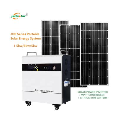 China Jinsdon home all in one solar power system 1500w 3000w 5000w home solar power system with lithium battery inverter controller inside for sale