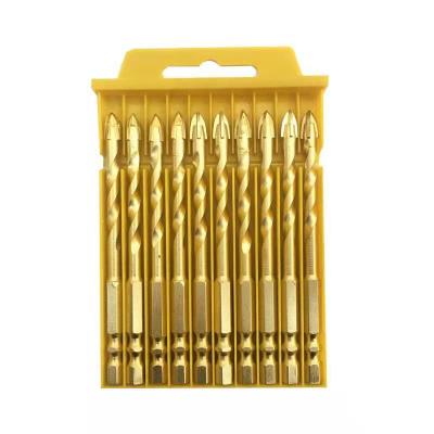 China 10pcs Diamond Drill Bit Concrete Cross Head Glass Tile Drill Bits For Glass Porcelain Ceramic Tile for sale