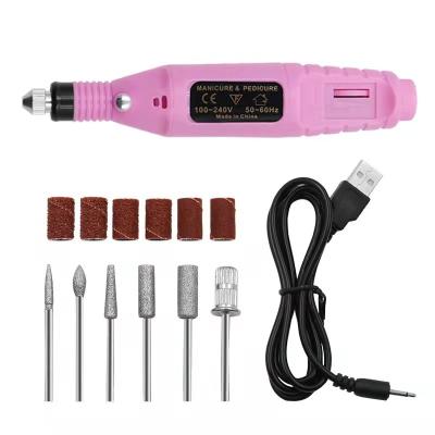 China Cheap Wholesale Portable Mini Complete Hand Grinder Set Manicure Electric Nail Polisher Electric Grinder Set for sale