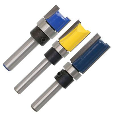 China Lengthened Cutting 3 Pcs Wood CNC Carbide Trimming End Mill Tools Milling Cutter Flux Trim Bits Router Bits for sale