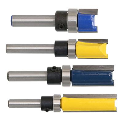 China 1/4 Cut Wood Straight Leg Trim Router Bit Flush Trimming Flush Balance Tenon Cutter Cleaning Woodworking for sale