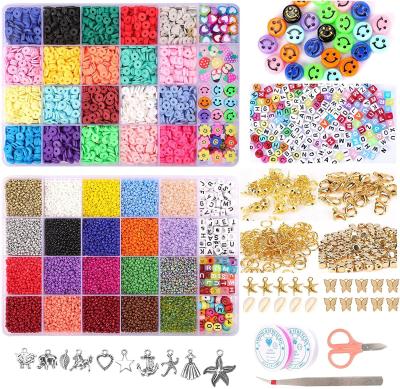 China High Quality Alphabet Beads Glass Seed Beads For Bracelet Making Clay Beads Kit Charm Bracelet Making Kit for sale