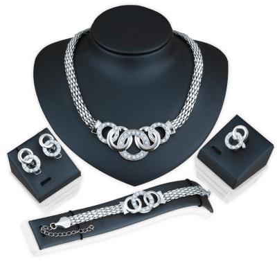 China CLASSIC European and American jewelry set ornaments five ring set necklace earring bracelet four-piece set for sale