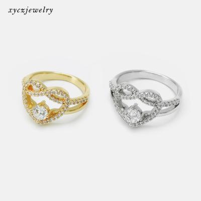 China Wholesale Fashion CLASSIC American Gold Plated Pave Diamond Ring, 18k Gold Ring Woman Jewelry Smart Ring for sale