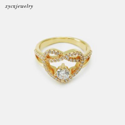 China CLASSIC Love Ring Ladies Gold plated ring is perfect for a party with an elegant diamond ring for sale