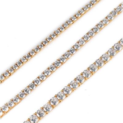 China Hiphop moissanite group tennis chain lab developed diamond chain tennis bracelet moissanite bracelet tennis Cuban necklace for sale