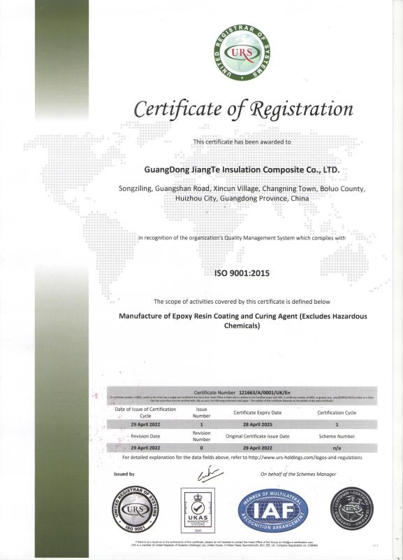 ISO 9001 - jiangte insulation composite