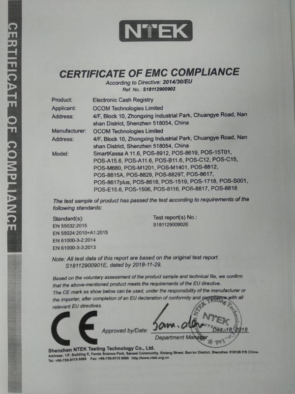 CE - Shenzhen OCOM Technologies Limited