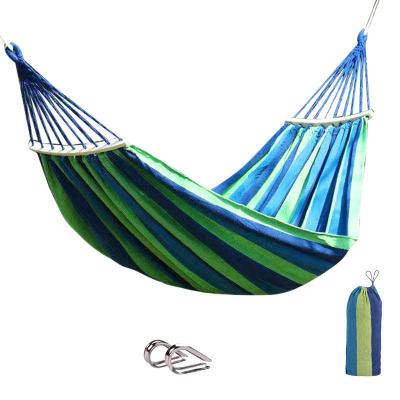 China Antibacterial Outdoor Portable Camping Hammock Sports Home Swing Canvas Stripe Hang Hammock for sale