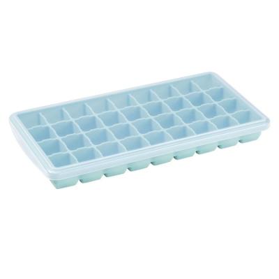 China Latest Design Silica+PP Ice Cube Mold Tray Maker Ice Cube Silicone Mold With Lid for sale