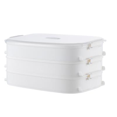 China Kitchen Sustainable Storage Plastic Stackable Food Container The Cloud Box For Dumpling for sale