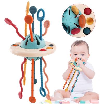 China Educational toys for children Popular Early Childhood Education Children's Safety Soft rubber rattle teether Toys Baby Hand Grab Ball Finger Grab Game for sale