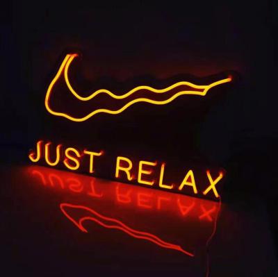 China Eco-Friendly Drop Shipping Just Relax Logo Writing Word Led Neon Customized Flex Sign for sale